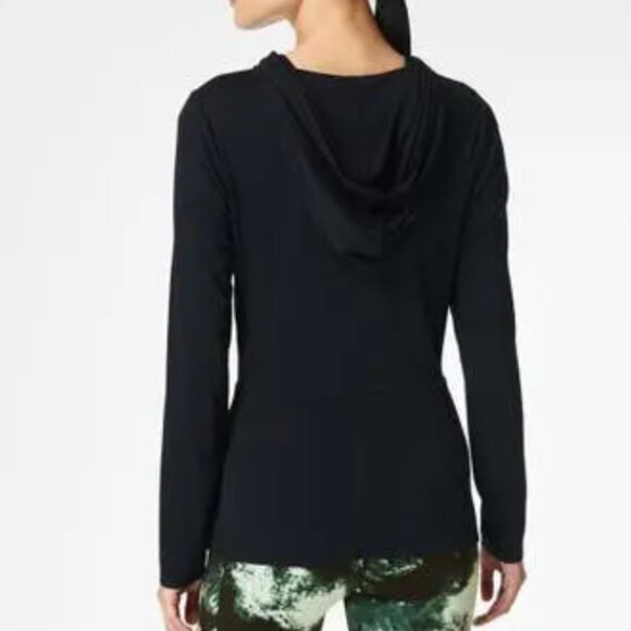 Sweaty Betty | Tori Twist Front Black Hooded Pullover Long Sleeves | Size 6 - Picture 3 of 12